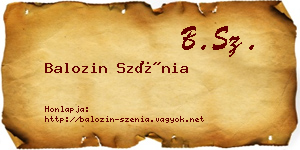 Balozin Szénia névjegykártya